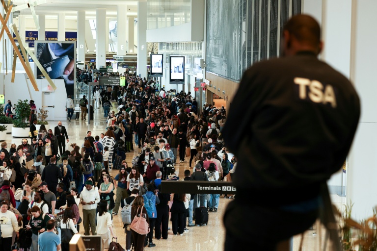 Photo for story: A lapse in government funding has caused misery at US airports, which are struggling to screen travelers